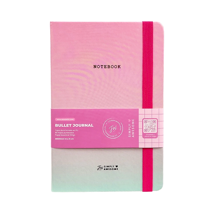 Cuaderno Tapa Dura FW  Pastel Notebook con Elastico Bullet Journal Art.201425